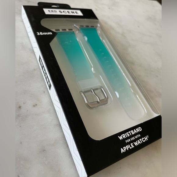 NWT- End Scene 38mm Apple iWatch blue Ombre silicone wristband - Picture 3 of 6
